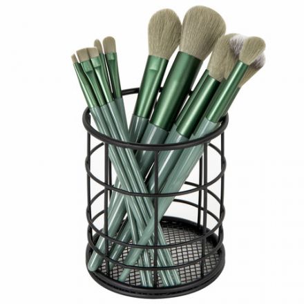 Органайзер-стаканчик для косметики и мелочей MONTE VITA (МОНТЕ ВИТА), металлический, 100х90 мм, черный, 272487 Органайзер-стаканчик для косметики и мелочей MONTE VITA (МОНТЕ ВИТА), металлический, 100х90 мм, черный, 272487