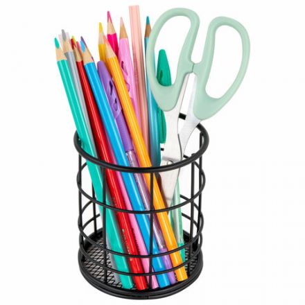 Органайзер-стаканчик для косметики и мелочей MONTE VITA (МОНТЕ ВИТА), металлический, 100х90 мм, черный, 272487 Органайзер-стаканчик для косметики и мелочей MONTE VITA (МОНТЕ ВИТА), металлический, 100х90 мм, черный, 272487