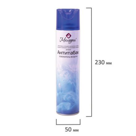 Освежитель воздуха аэрозольный 300 мл МЕЛОДИЯ "АНТИТАБАК", 605342 Освежитель воздуха аэрозольный 300 мл МЕЛОДИЯ "АНТИТАБАК", 605342