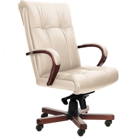 Кресло PARIS A с выс спинкой беж кожа+к/з/темн орех Кресло PARIS A с выс спинкой беж кожа+к/з/темн орех