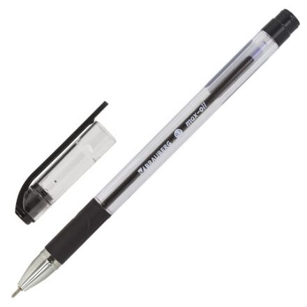 Ручка шариковая масляная с грипом BRAUBERG "Max-Oil", ЧЕРНАЯ, игольчатый узел 0,7 мм, линия письма 0,35 мм, 142142 Ручка шариковая масляная с грипом BRAUBERG "Max-Oil", ЧЕРНАЯ, игольчатый узел 0,7 мм, линия письма 0,35 мм, 142142