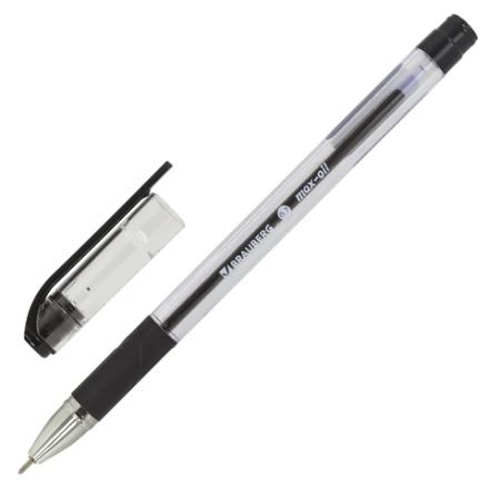 Ручка шариковая масляная с грипом BRAUBERG "Max-Oil", ЧЕРНАЯ, игольчатый узел 0,7 мм, линия письма 0,35 мм, 142142 Ручка шариковая масляная с грипом BRAUBERG "Max-Oil", ЧЕРНАЯ, игольчатый узел 0,7 мм, линия письма 0,35 мм, 142142