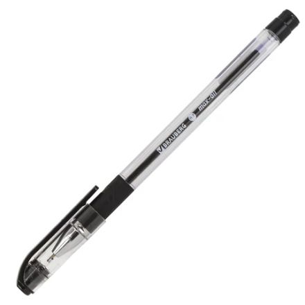 Ручка шариковая масляная с грипом BRAUBERG "Max-Oil", ЧЕРНАЯ, игольчатый узел 0,7 мм, линия письма 0,35 мм, 142142 Ручка шариковая масляная с грипом BRAUBERG "Max-Oil", ЧЕРНАЯ, игольчатый узел 0,7 мм, линия письма 0,35 мм, 142142