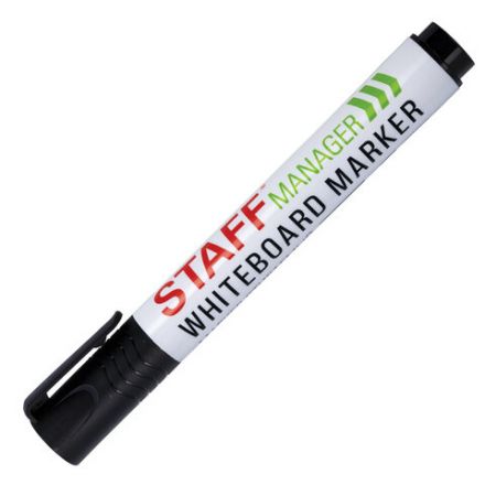 Маркер стираемый для белой доски, ЧЕРНЫЙ, STAFF "MANAGER" WBM-300, 3 мм, с клипом, 152636 Маркер стираемый для белой доски, ЧЕРНЫЙ, STAFF "MANAGER" WBM-300, 3 мм, с клипом, 152636