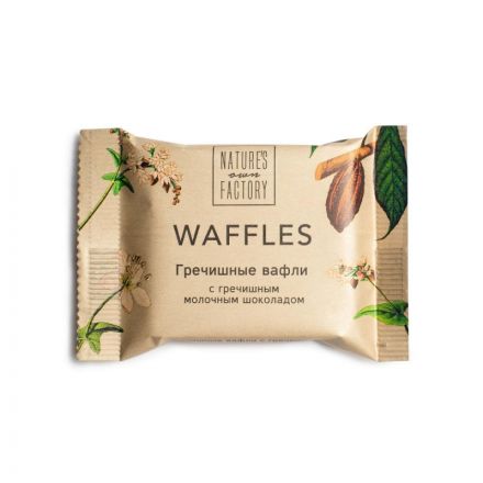 Вафли Natures own factory гречишные с греч. молочным  шок., 20гx18шт/уп