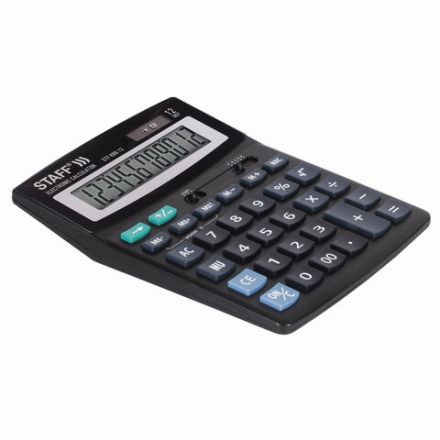 Калькулятор настольный STAFF STF-888-12 (200х150 мм), 12 разрядов, двойное питание, 250149 Калькулятор настольный STAFF STF-888-12 (200х150 мм), 12 разрядов, двойное питание, 250149