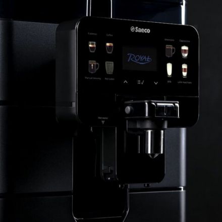 Кофемашина SAECO NEW ROYAL PLUS, 1400 Вт, объем 2,5 л, для зерен 600 г, автокапучинатор, черная, 9J0060 Кофемашина SAECO NEW ROYAL PLUS, 1400 Вт, объем 2,5 л, для зерен 600 г, автокапучинатор, черная, 9J0060