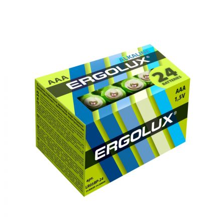 Батарейка Ergolux AAA/LR 03 Alkaline BP-24 (LR 03 BP-24, 1.5В)(24 шт в уп.) Батарейка Ergolux AAA/LR 03 Alkaline BP-24 (LR 03 BP-24, 1.5В)(24 шт в уп.)