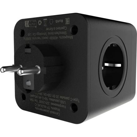 Тройник AGNI 4/220 + 2 USB + 1 Type C,черный(TP-WJ3U4E-C-black) Тройник AGNI 4/220 + 2 USB + 1 Type C,черный(TP-WJ3U4E-C-black)
