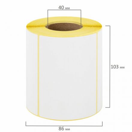 Этикетки термотрансферные, ПОЛУГЛЯНЕЦ, 100х72 мм, 500 этикеток в ролике, 111977