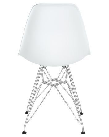 Стул обеденный DOBRIN DSR, ножки хром, цвет белый (W-02) Стул обеденный DOBRIN DSR, ножки хром, цвет белый (W-02)