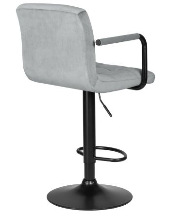 Стул барный DOBRIN KRUGER ARM BLACK, серый велюр (MJ9-75) Стул барный DOBRIN KRUGER ARM BLACK, серый велюр (MJ9-75)