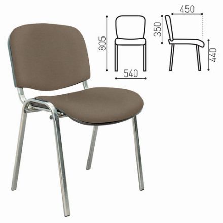 Стул для персонала и посетителей "ИЗО", хромированный каркас, ткань бежевая С-39 Стул для персонала и посетителей "ИЗО", хромированный каркас, ткань бежевая С-39