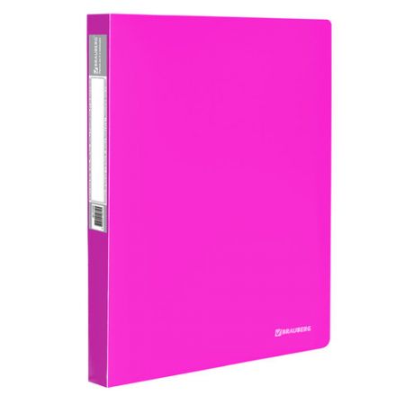 Папка на 2 кольцах BRAUBERG "Neon", 25 мм, внутренний карман, неоновая розовая, до 170 листов, 0,7 мм, 227458 Папка на 2 кольцах BRAUBERG "Neon", 25 мм, внутренний карман, неоновая розовая, до 170 листов, 0,7 мм, 227458