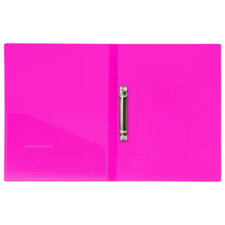 Папка на 2 кольцах BRAUBERG "Neon", 25 мм, внутренний карман, неоновая розовая, до 170 листов, 0,7 мм, 227458 Папка на 2 кольцах BRAUBERG "Neon", 25 мм, внутренний карман, неоновая розовая, до 170 листов, 0,7 мм, 227458