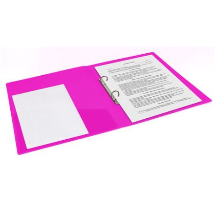 Папка на 2 кольцах BRAUBERG "Neon", 25 мм, внутренний карман, неоновая розовая, до 170 листов, 0,7 мм, 227458 Папка на 2 кольцах BRAUBERG "Neon", 25 мм, внутренний карман, неоновая розовая, до 170 листов, 0,7 мм, 227458