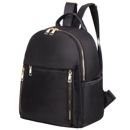 Рюкзак BRAUBERG PODIUM женский, карман-антивор, нейлон, черный, 30х26х12 см, 270814