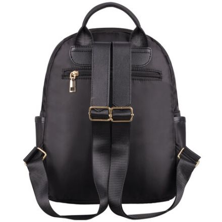 Рюкзак BRAUBERG PODIUM женский, карман-антивор, нейлон, черный, 30х26х12 см, 270814