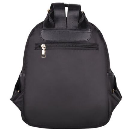 Рюкзак BRAUBERG PODIUM женский, карман-антивор, нейлон, черный, 30х26х12 см, 270814