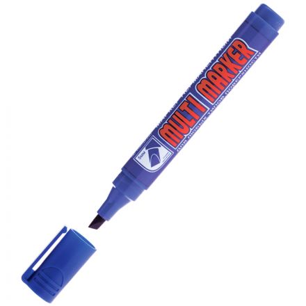 Маркер перманентный Crown "Multi Marker Chisel" синий, скошенный, 5мм Маркер перманентный Crown "Multi Marker Chisel" синий, скошенный, 5мм