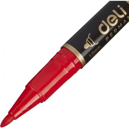 Маркер перманентный Deli EU10440 Mate двойной пиш. наконеч 0.5-1мм красный Маркер перманентный Deli EU10440 Mate двойной пиш. наконеч 0.5-1мм красный