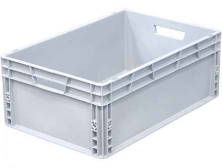 Ящик п/э 600х400х220 сплошной, усиленное дно, цв. серый Ящик п/э 600х400х220 сплошной, усиленное дно, цв. серый