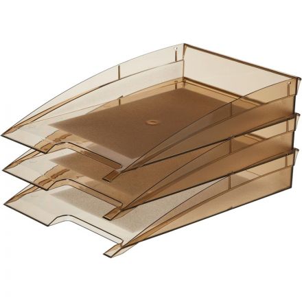 Лоток для бумаг горизонтальный Attache City тонированный коричневый Лоток для бумаг горизонтальный Attache City тонированный коричневый