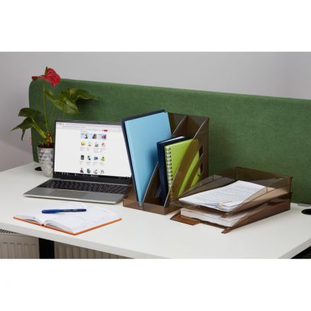 Лоток для бумаг горизонтальный Attache City тонированный коричневый Лоток для бумаг горизонтальный Attache City тонированный коричневый