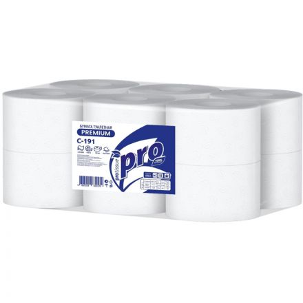 Бумага туалетная д/дисп Protissue 2сл бел цел 170м 12рул/уп С191