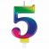 Свеча-цифра для торта "5" "Радужная", 9 см, ЗОЛОТАЯ СКАЗКА, с держателем, в блистере, 591438 Свеча-цифра для торта "5" "Радужная", 9 см, ЗОЛОТАЯ СКАЗКА, с держателем, в блистере, 591438