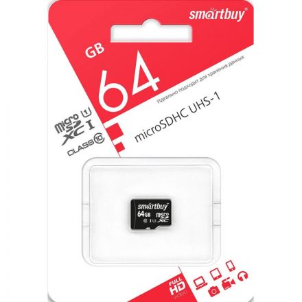 Карта памяти Smartbuy micro SDXC 64GB Class 10 UHS-1 SB64GBSDCL10-00 Карта памяти Smartbuy micro SDXC 64GB Class 10 UHS-1 SB64GBSDCL10-00