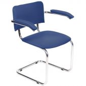 Конференц-стул Silwia Arm синий (искусственная кожа/металл хромированный) Конференц-стул Silwia Arm синий (искусственная кожа/металл хромированный)