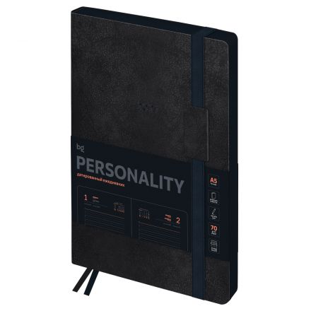 Ежедневник датированный 2027г., А5, 176л., мягкий переплет, кожзам, BG "Personality. Onyx", графитовый Ежедневник датированный 2027г., А5, 176л., мягкий переплет, кожзам, BG "Personality. Onyx", графитовый