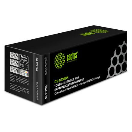 Картридж лазерный CACTUS (CS-C731BK) для CANON LBP7100/7110/MF8230/8280, черный, ресурс 1400 стр. Картридж лазерный CACTUS (CS-C731BK) для CANON LBP7100/7110/MF8230/8280, черный, ресурс 1400 стр.