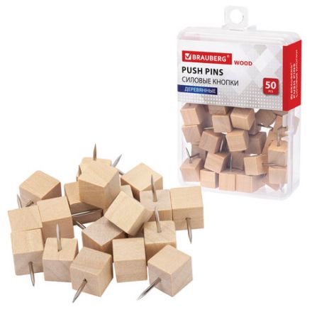 Силовые кнопки-гвоздики BRAUBERG WOOD, деревянные (кубики), 50 штук, 10 мм, 272762 Силовые кнопки-гвоздики BRAUBERG WOOD, деревянные (кубики), 50 штук, 10 мм, 272762