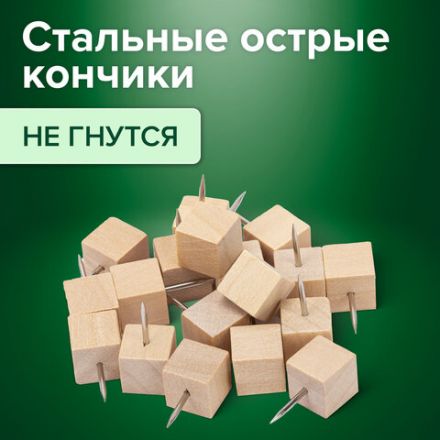 Силовые кнопки-гвоздики BRAUBERG WOOD, деревянные (кубики), 50 штук, 10 мм, 272762 Силовые кнопки-гвоздики BRAUBERG WOOD, деревянные (кубики), 50 штук, 10 мм, 272762