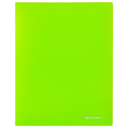 Папка с металлическим скоросшивателем и внутренним карманом BRAUBERG "Neon", 16 мм, зеленая, до 100 листов, 0,7 мм, 227464