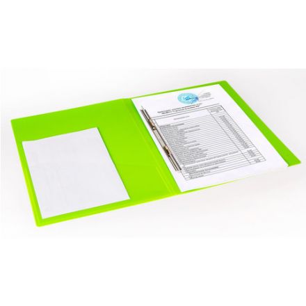 Папка с металлическим скоросшивателем и внутренним карманом BRAUBERG "Neon", 16 мм, зеленая, до 100 листов, 0,7 мм, 227464