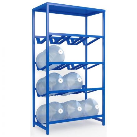 Стеллаж для воды Бомис-12П на 12 тар синий 885x450x1590 мм