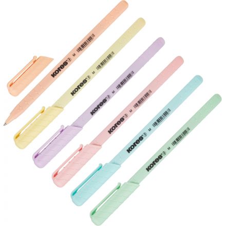 Ручка шариковая неавтоматическая Kores 6 цв,масл,синие 6шт/уп 37066 Ручка шариковая неавтоматическая Kores 6 цв,масл,синие 6шт/уп 37066