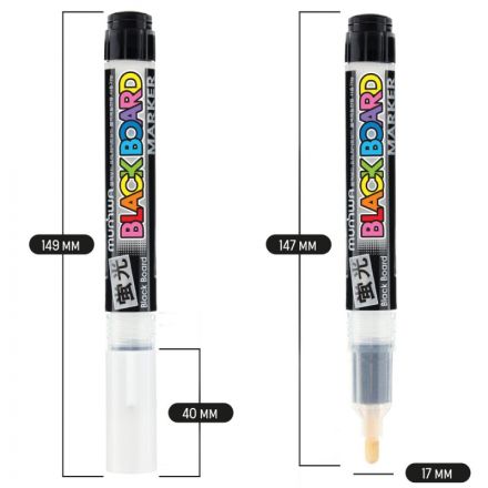 Маркер меловой MunHwa Black Board Marker белый 3мм, водная основа BM-05