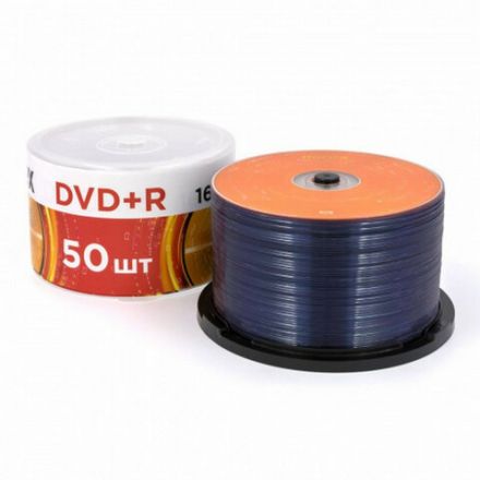 Диск DVD+R (плюс) MIREX, 4,7 Гб, 16x, Cake Box (упаковка на шпиле), КОМПЛЕКТ 50 шт., UL130013A1B Диск DVD+R (плюс) MIREX, 4,7 Гб, 16x, Cake Box (упаковка на шпиле), КОМПЛЕКТ 50 шт., UL130013A1B