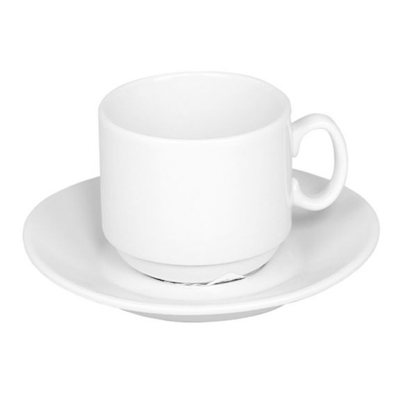 Кофейная пара Мокко белая фарфор, чашка 100мл блюдце d-10см (6С1627)