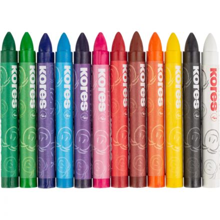 Мелки восковые Kores Krayones трехгранные 12 цветов Мелки восковые Kores Krayones трехгранные 12 цветов