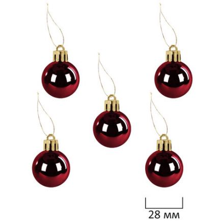 Шары елочные НАБОР 54 предмета "Burgundy Style", пластик, бордо, ЗОЛОТАЯ СКАЗКА, 592591
