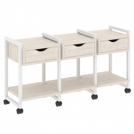 Loft Тумба на колесных опорах наборная. Вариант №4 VR.L-TN-4.K Денвер светлый/Белый металл 1440*460*767 Loft Тумба на колесных опорах наборная. Вариант №4 VR.L-TN-4.K Денвер светлый/Белый металл 1440*460*767
