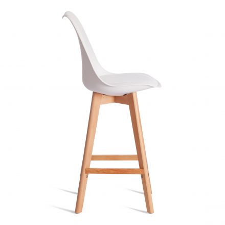 Стул барный TULIP BAR (mod. C1014H-1) / 2 шт. в упаковке пластик/дерево, 42 х 47,5 х 104 см, White (Белый) 70029/ натуральный