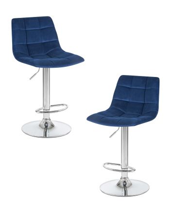 Набор 2 шт Стул барный DOBRIN TAILOR, синий велюр (MJ9-117)