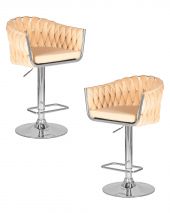 Набор 2 шт Стул барный DOBRIN MARCEL, бежевый велюр (MJ9-10)