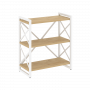 Loft Стеллаж на регулируемых опорах-3 полки VR.L-MST.O-3.8 Тиквуд светлый/Белый металл 800*400*910